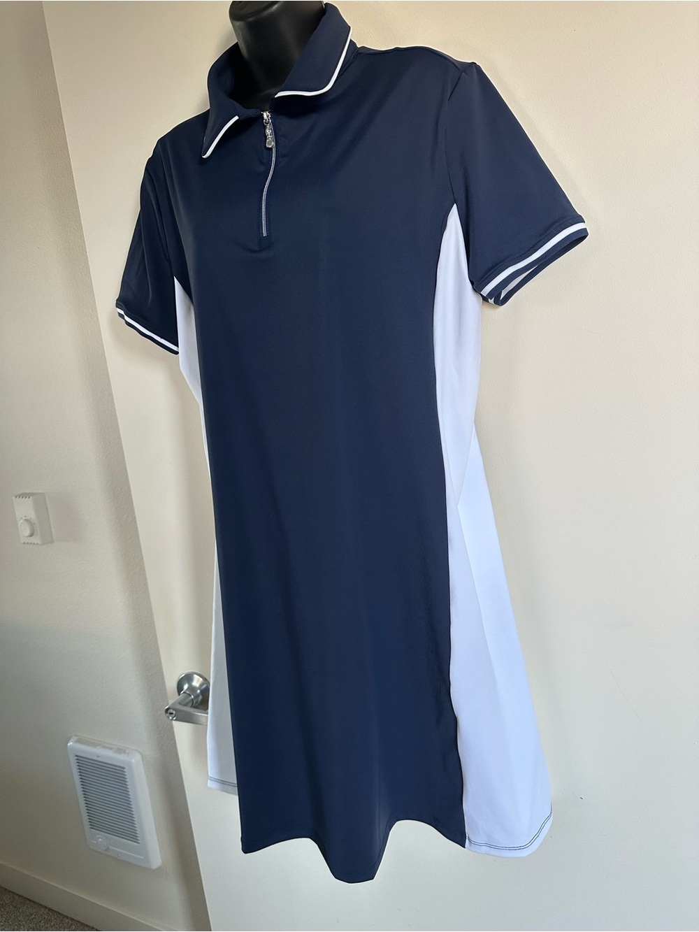 NWT Acegolfs Colorblock Short Sleeve Golf Tennis Dress Navy White XL